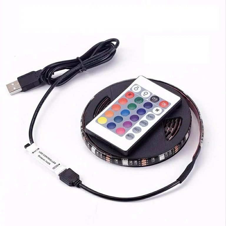 10-meter RGB LED strip with Bluetooth control, remote, and music sensor