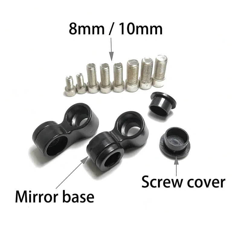 Universal motorcycle mirror kit with screws included Complete mirror set + mounting accessories