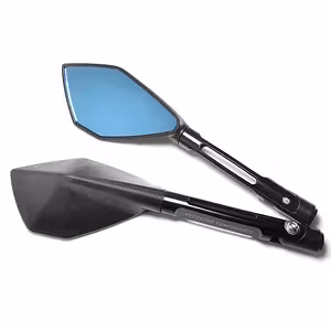 Universal Rizoma Style Sport Motorcycle Mirrors with Handlebar Mount – Set of 2