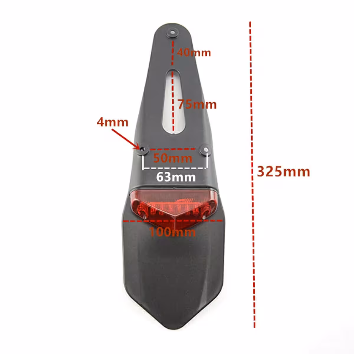 Universal LED rear light, ideal for motorcycles and electric bikes