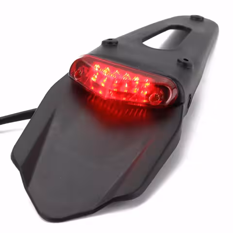 Rear Motorcycle Fender with LED Light – Enduro, Motocross, Off-Road Tail Guard