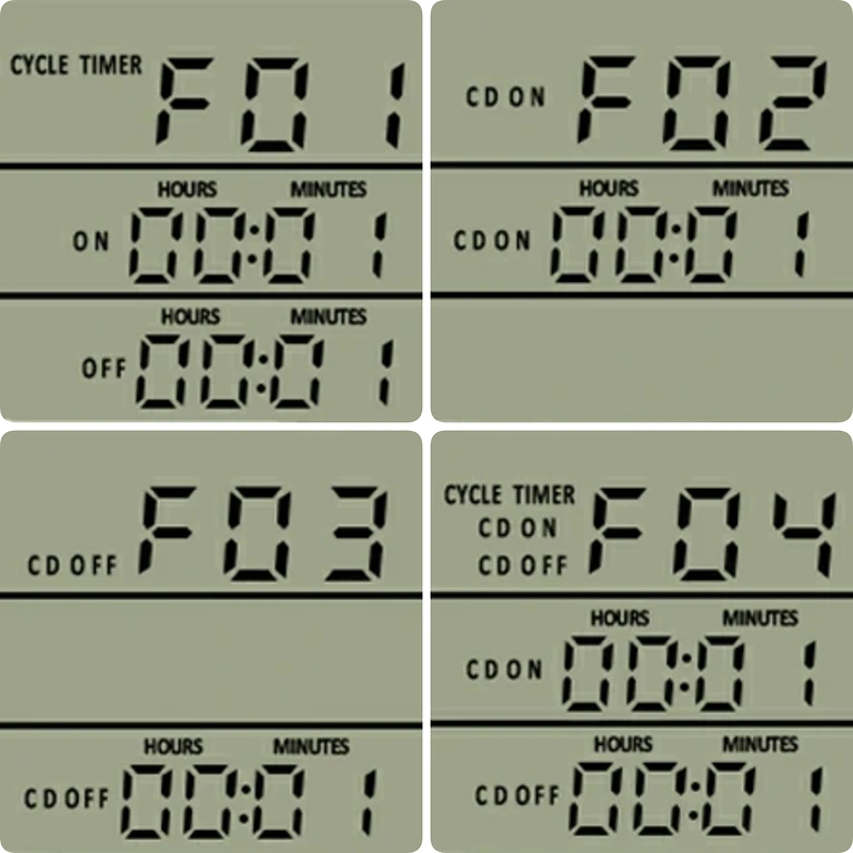 Display modes and settings – thermostat socket Thermostat plug settings with available operating modes and adjustments