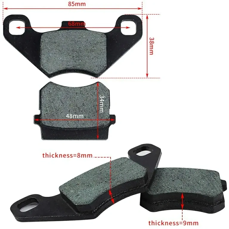 Brake pad set with ceramic and Kevlar for ATV and scooter