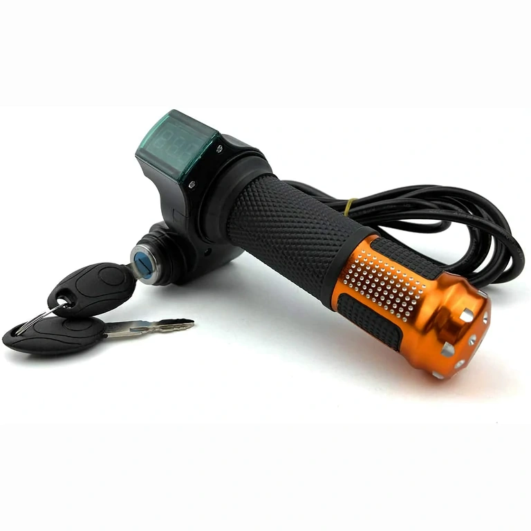 Handle with key and battery display for electric scooter 12V-72V