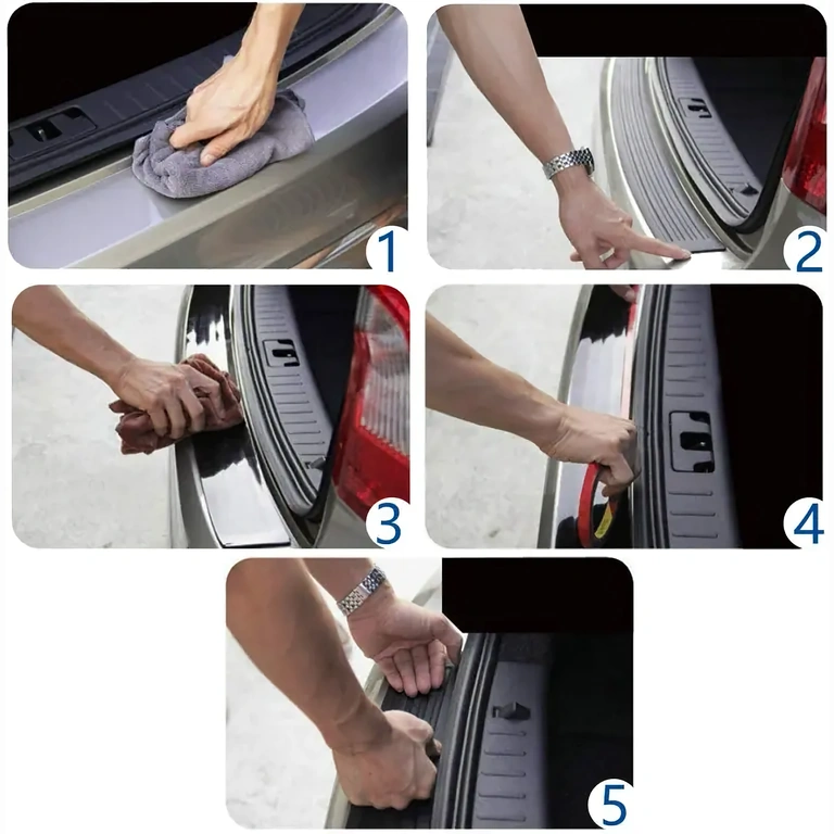 Rubber protective sticker for car trunk bumper