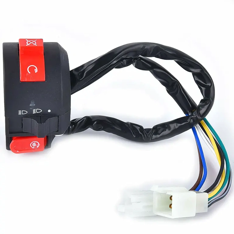 Left-side ATV light switch Left ATV switch with light functions, low/high beam, and manual shock