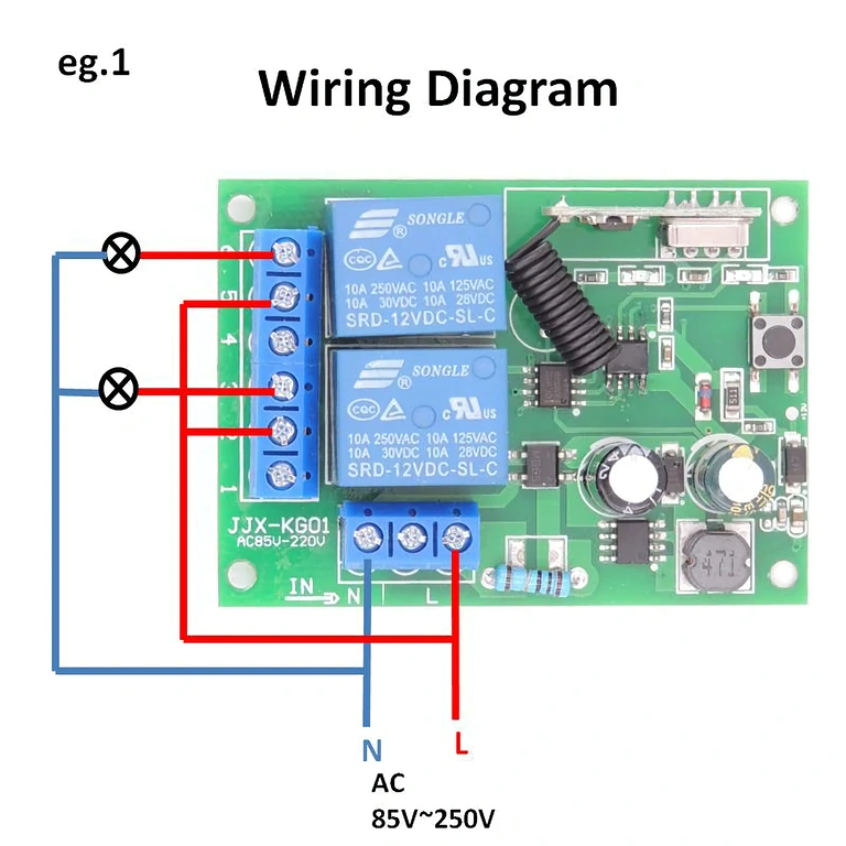 433MHz light control module Wireless switch for bulbs, fans, pumps, etc.