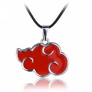 Naruto Cosplay Akatsuki Red Cloud Pendant Necklace – Anime Otaku Sharingan Jewelry