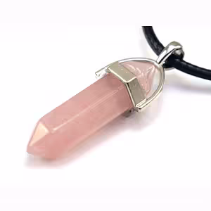 Natural Rose Quartz Pendant Necklace – Crystal Jewelry for Purification and Energy