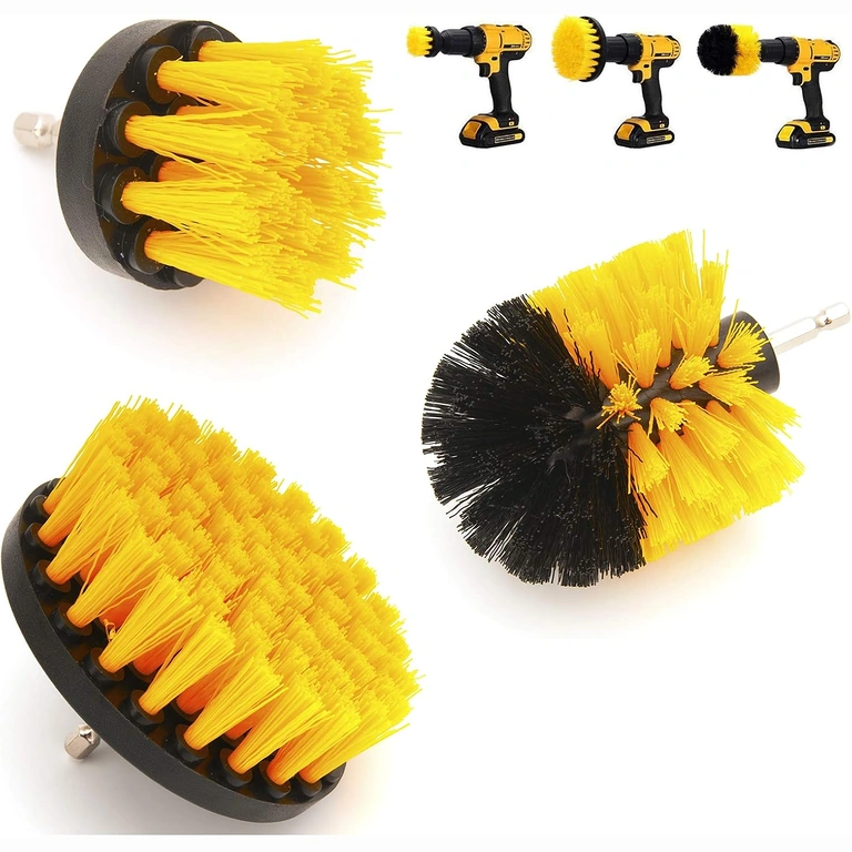 Nylon drill brushes – efficient cleaning Set of 3 nylon cleaning brushes for drill