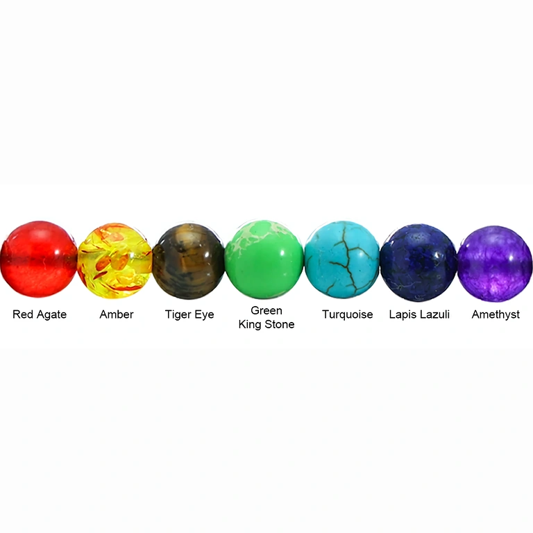 Chakra crystal and volcanic rock bracelet Balancing jewelry with 7 semi-precious stones, ideal for energy therapy