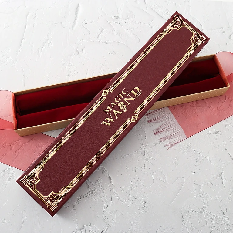 Hermione Granger wand with metal core and box Hermione wand replica with red velvet stand, perfect as gift