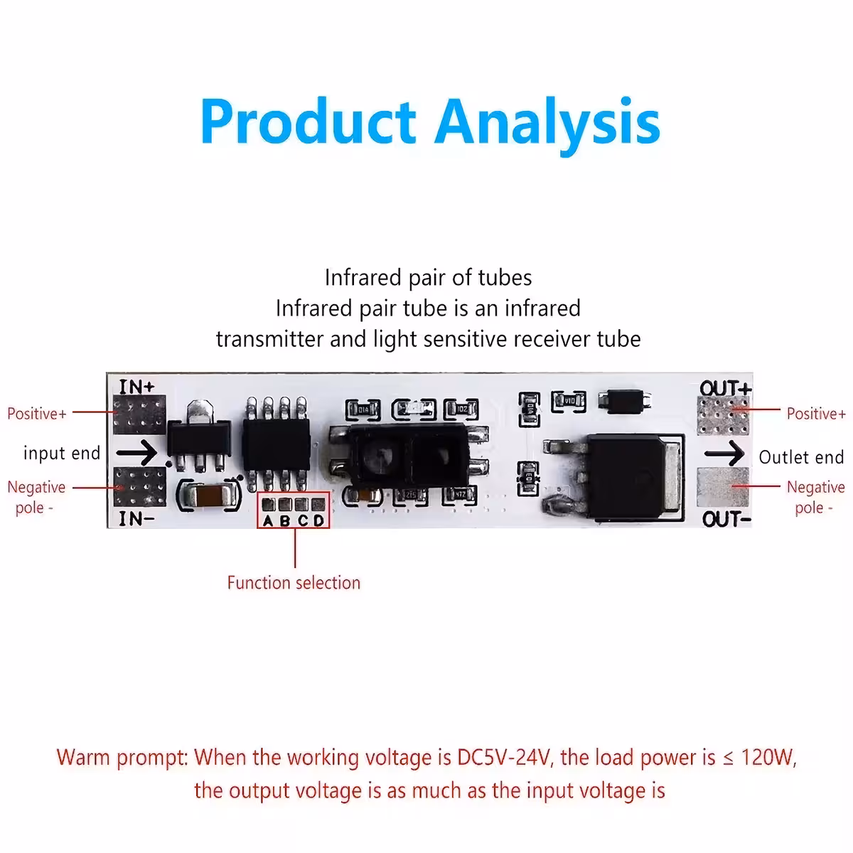 Image of sensor module connected to two different outputs for dual control