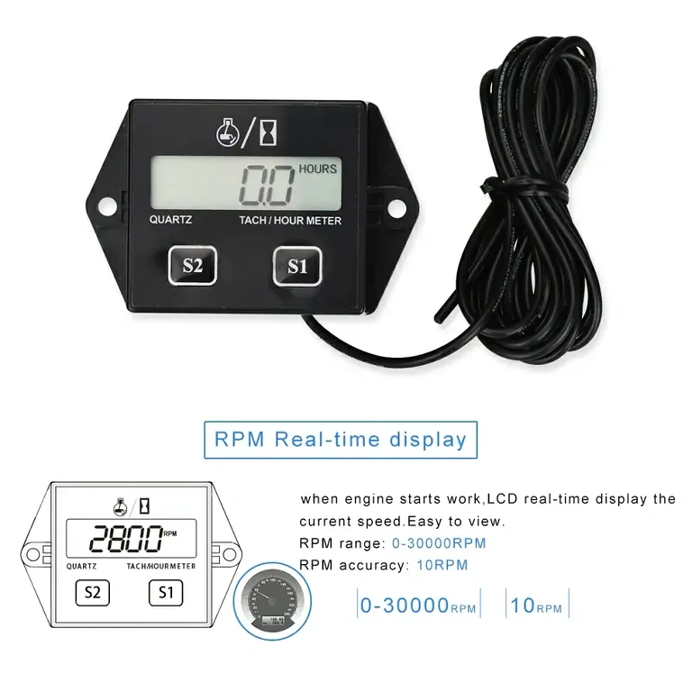 2-stroke digital engine tachometer Universal digital tachometer for 2-stroke engines