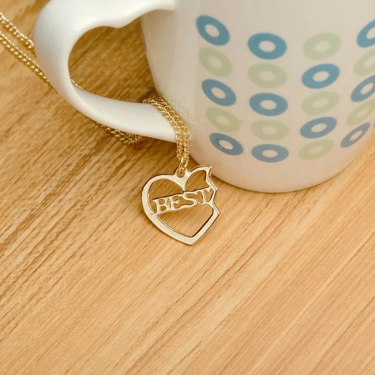Heart necklace split for 3 friends, classic BFF design