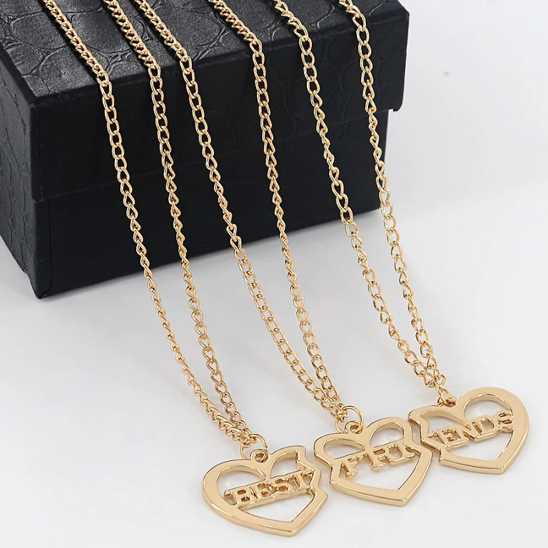 Set of 3 friendship necklaces for girls, Best Friends Forever