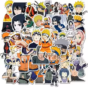 Naruto Shippuden Anime Stickers – Set of 50 Durable PVC Stickers for Laptop, Bike, Skateboard, and Console