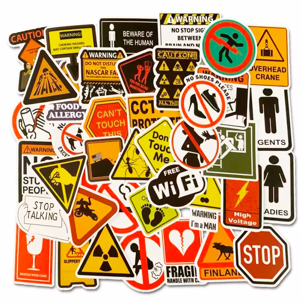 Funny self-adhesive stickers, ideal for laptops and personal electronics
