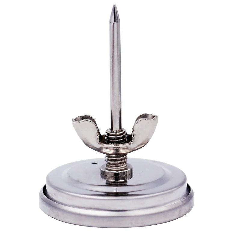 Probe thermometer with clip for securing to grill lid