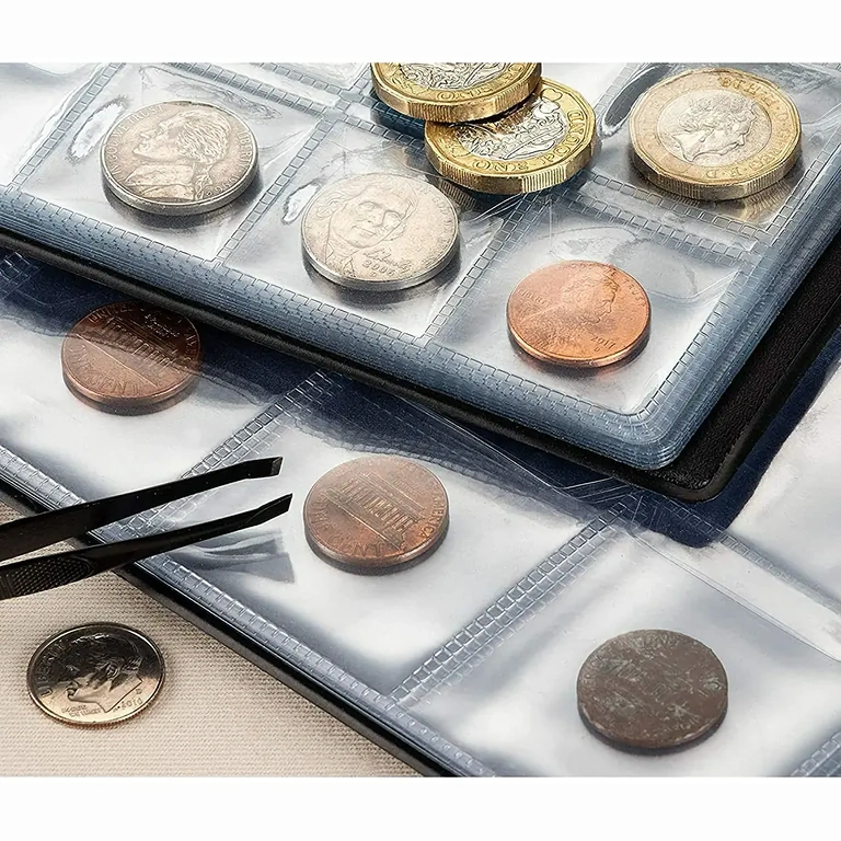 Coin holder with individual pockets and safety flaps
