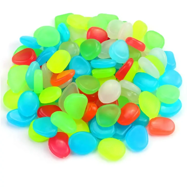 Glow-in-the-dark decorative stones for landscaping