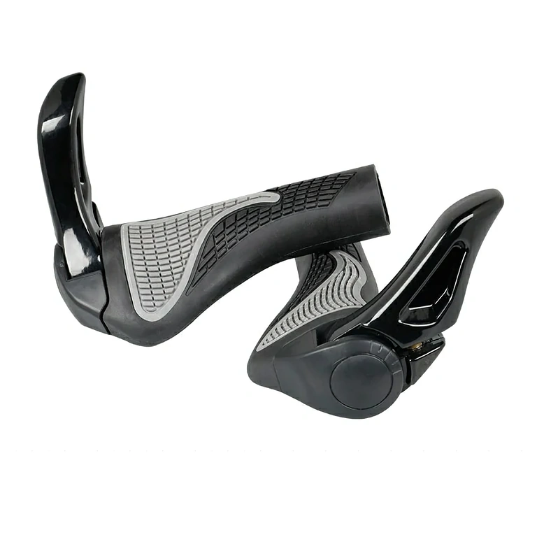 Black bicycle grips, ergonomic, anti-slip, and comfortable