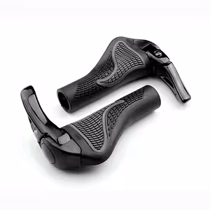 Ergonomic Black MTB Handlebar Grips with Lock-On Bar Ends – Bicycle and Electric Scooter