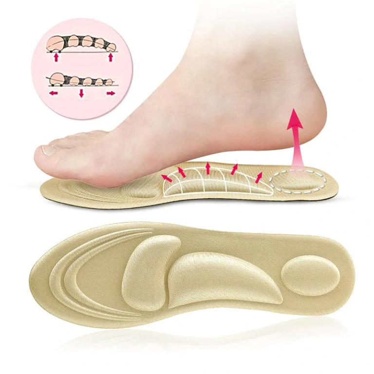 Foam insoles reducing walking impact and foot pain