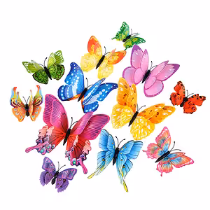 Set of 12 Decorative 3D Butterfly Magnets for Wall – Original Wall and Curtain Decorations