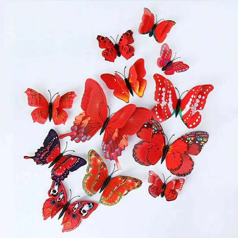 3D butterflies easy to stick on wall, mirrors, furniture, or windows