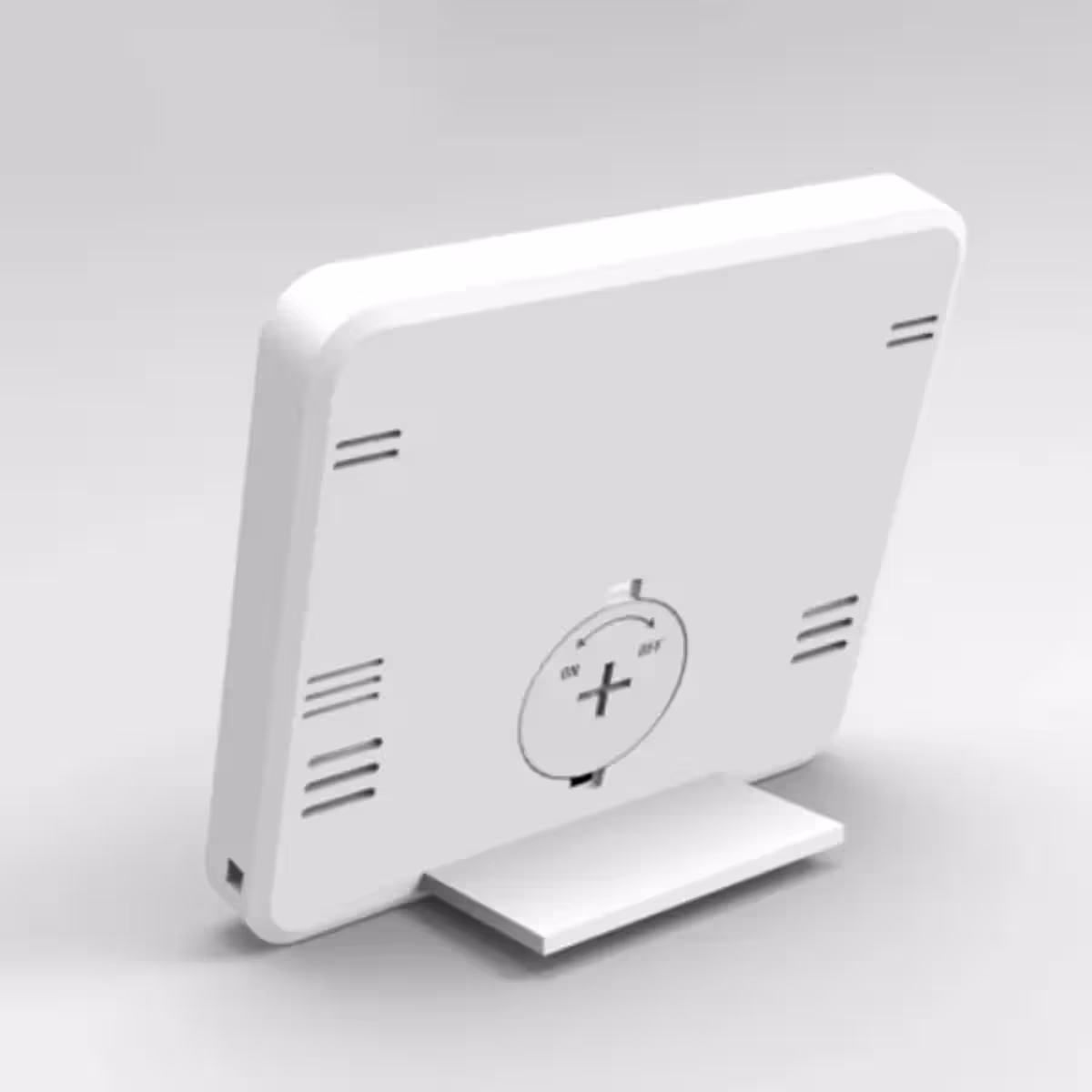 Digital thermometer and hygrometer with compact design and white color