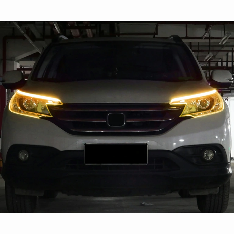 Thin LED strip for car headlights with DRL and signaling