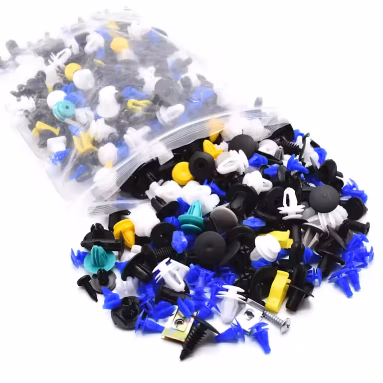 Set of 500 Universal Auto Clips and Fasteners – Plastic & Metal
