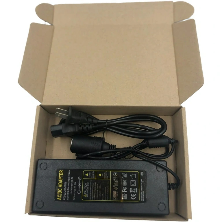 220V AC to 12V DC 10A power supply converter for home and car use