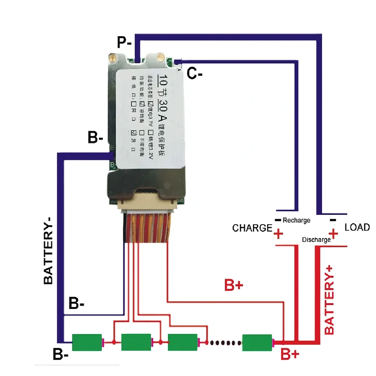 10S 36V battery protection 10S 36V BMS module for lithium-ion battery protection, 30A