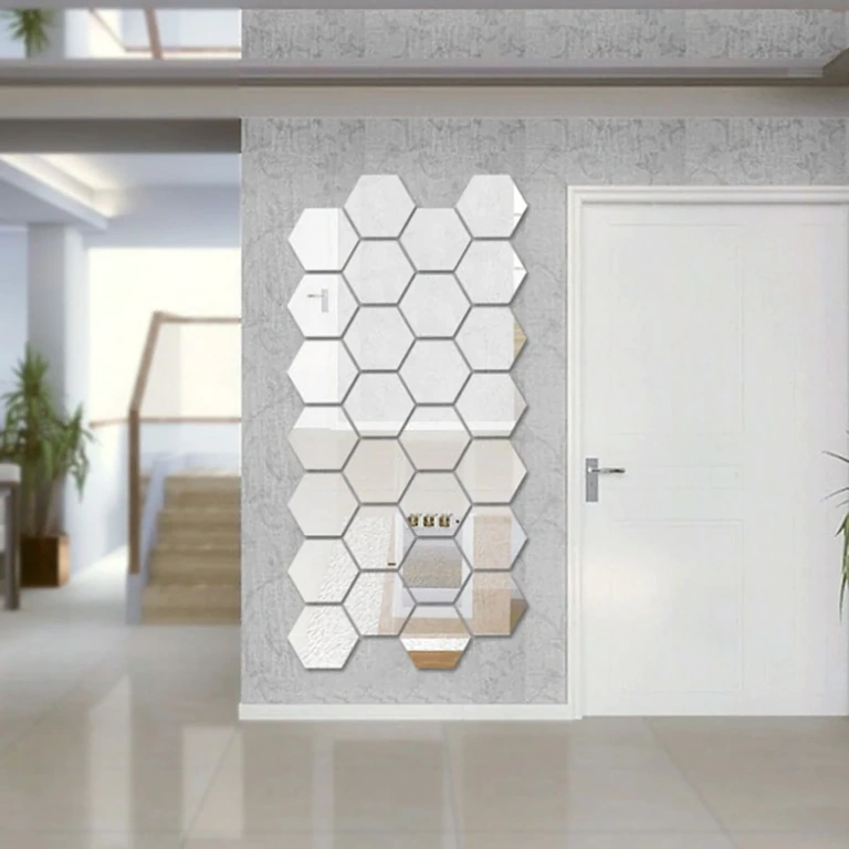 Hexagonal decorative mirrors for creative wall decor