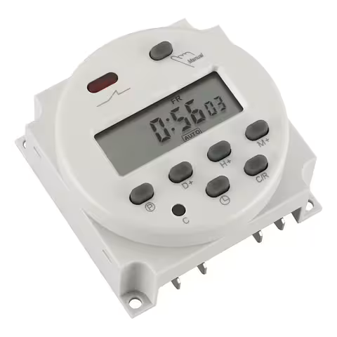 Digital Timer Relay Programmer 12V – Electronic Timer with Display and 8 ON/OFF Programs