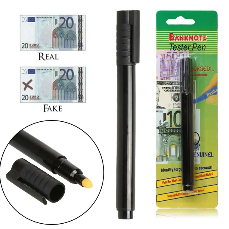 Pen for detecting counterfeit bills – quick and precise testing