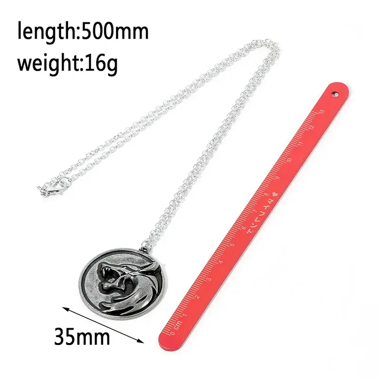 The Witcher gift set necklace + keychain Witcher-themed gift set, wolf head pendants, premium quality