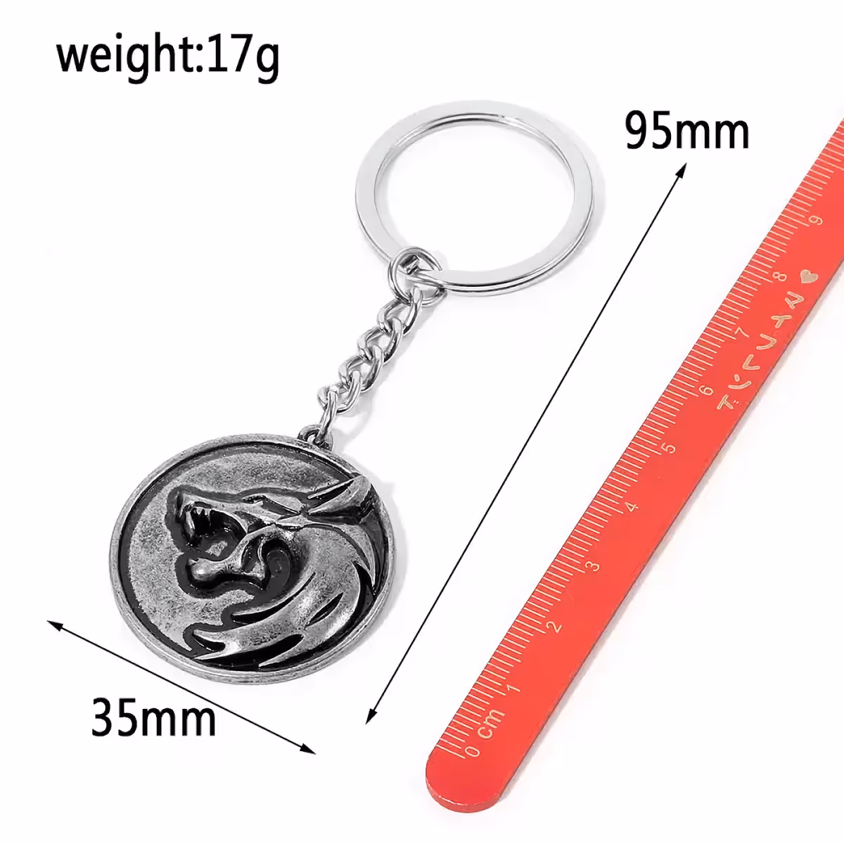 Men’s accessories with Witcher wolf design, antique silver