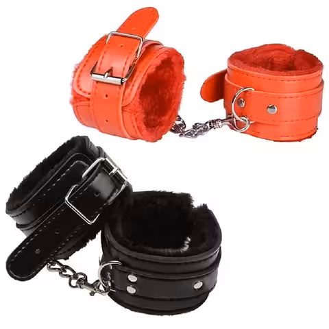 BDSM Handcuffs with Chain and Soft Fur – Comfortable and Professional Erotic Accessories