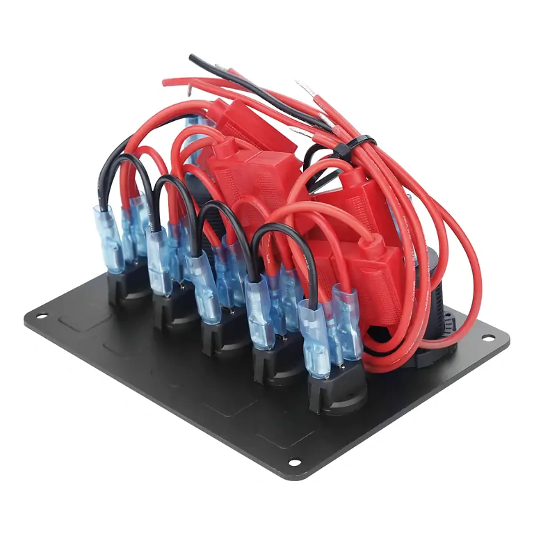 Waterproof dustproof 5-button car panel IP65 car panel, switches with fuses, ideal for wet or dusty environments