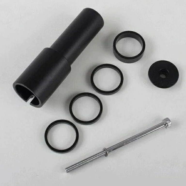 Black aluminum handlebar extender – easy installation Black alloy handlebar stem riser – universal compatibility