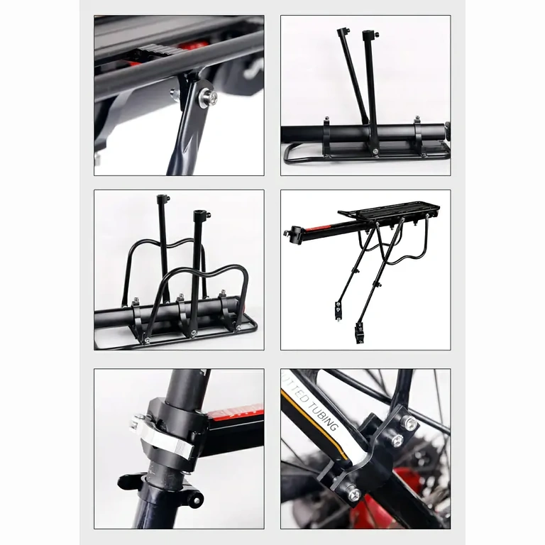Aluminum luggage rack with seat post mount Adjustable aluminum rack – easy mount on bike seat post