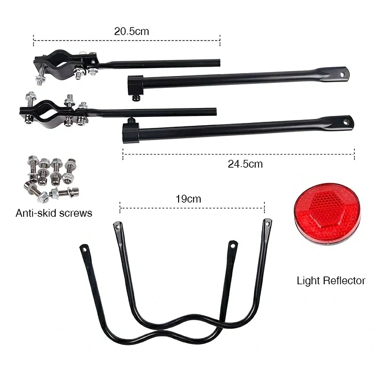 Bike luggage rack with clamp and screw system Quick-mount bike rack for seat post