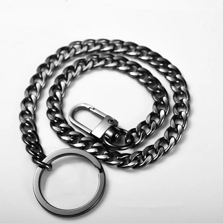 Metal pants chain – men, women, kids Durable chain with carabiner for jeans or casual pants