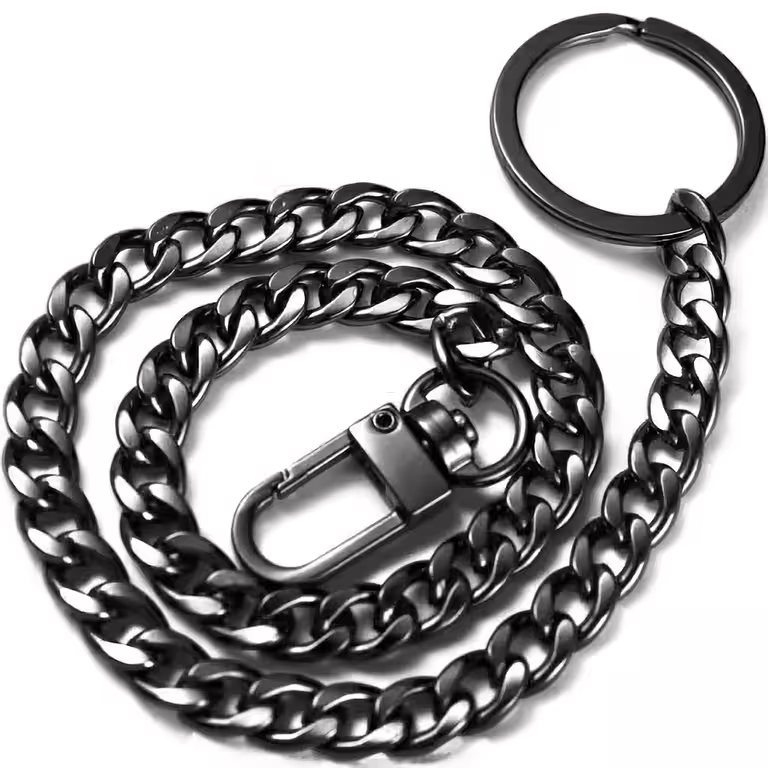 Unisex Pants Chain – Black Metal Accessory for Jeans, Kids and Adults
