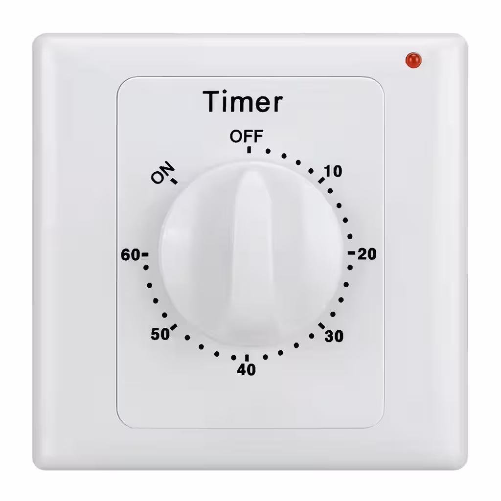 Electric Switch with Timer 1–60 Minutes – Mechanical Timer for Fan, Light, Bathroom, and Electrical Devices