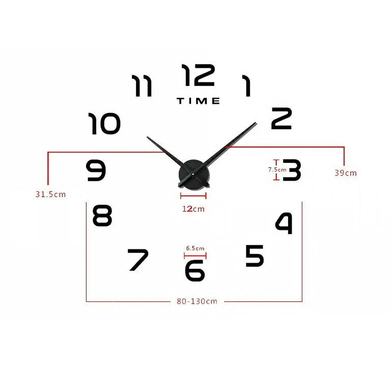 Large decorative clock, ideal for modern spaces: living room, hotel, reception