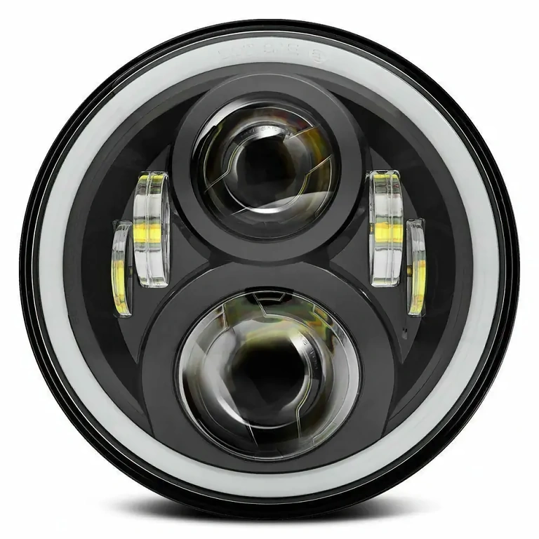 Universal 7-inch round LED headlight auto-moto Universal 7-inch LED headlight, compatible with car, motorcycle, ATV, truck, tractor